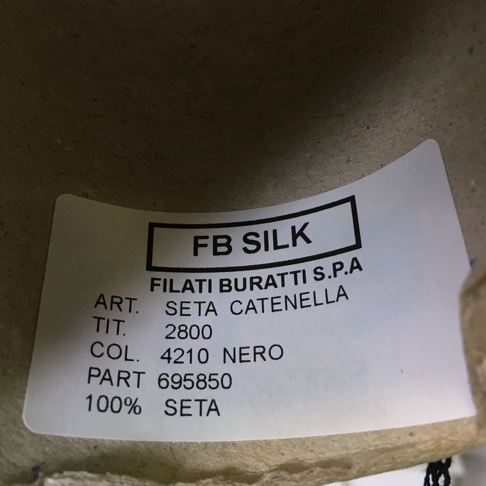 SETA CATENELLA - FB silk; 100% шёлк; 280м/100гр; col. 4210 NERO чёрный.