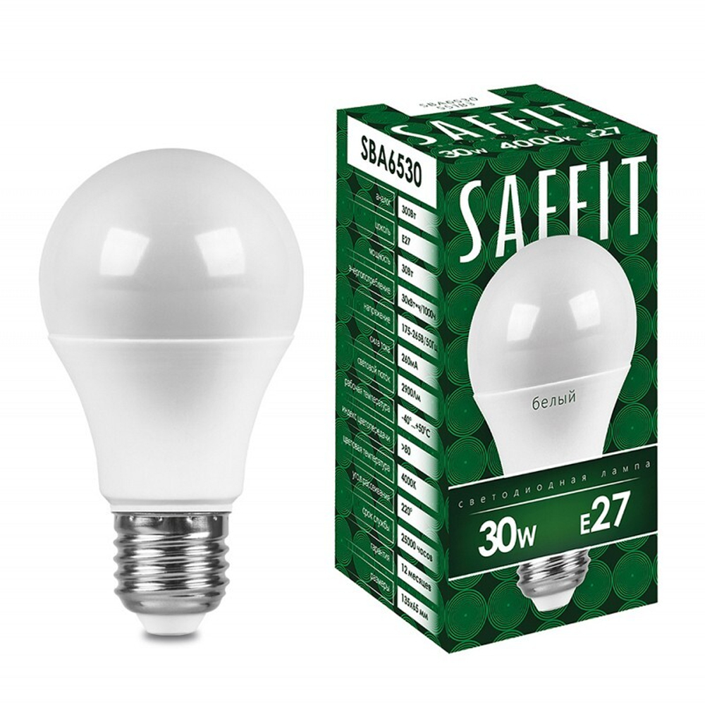 Лампа светодиодная. 30W 230V E27 2700K A65. SBA6530