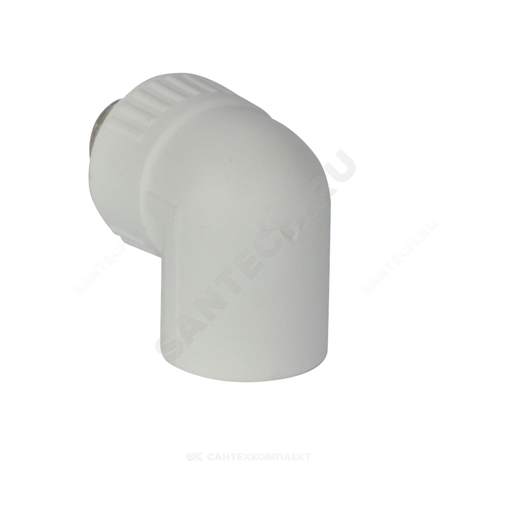 Угольник PP-R комбинированный белый Дн 25х1/2"х90гр НР ZFPCL