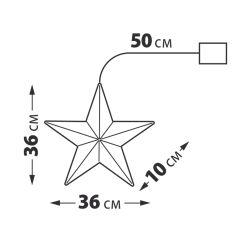 ULD-R505 3АА STAR Светильник декоративный Звезда. на батарейках 3AA не в-к. 100 светодиодов Белый свет. Цвет корпуса радужный. TM Uniel