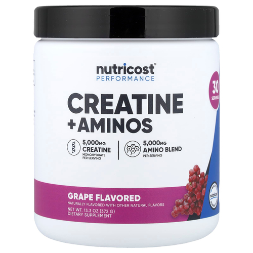 Nutricost, Performance, креатин и аминокислоты, со вкусом винограда, 372 г (13,3 унции)
