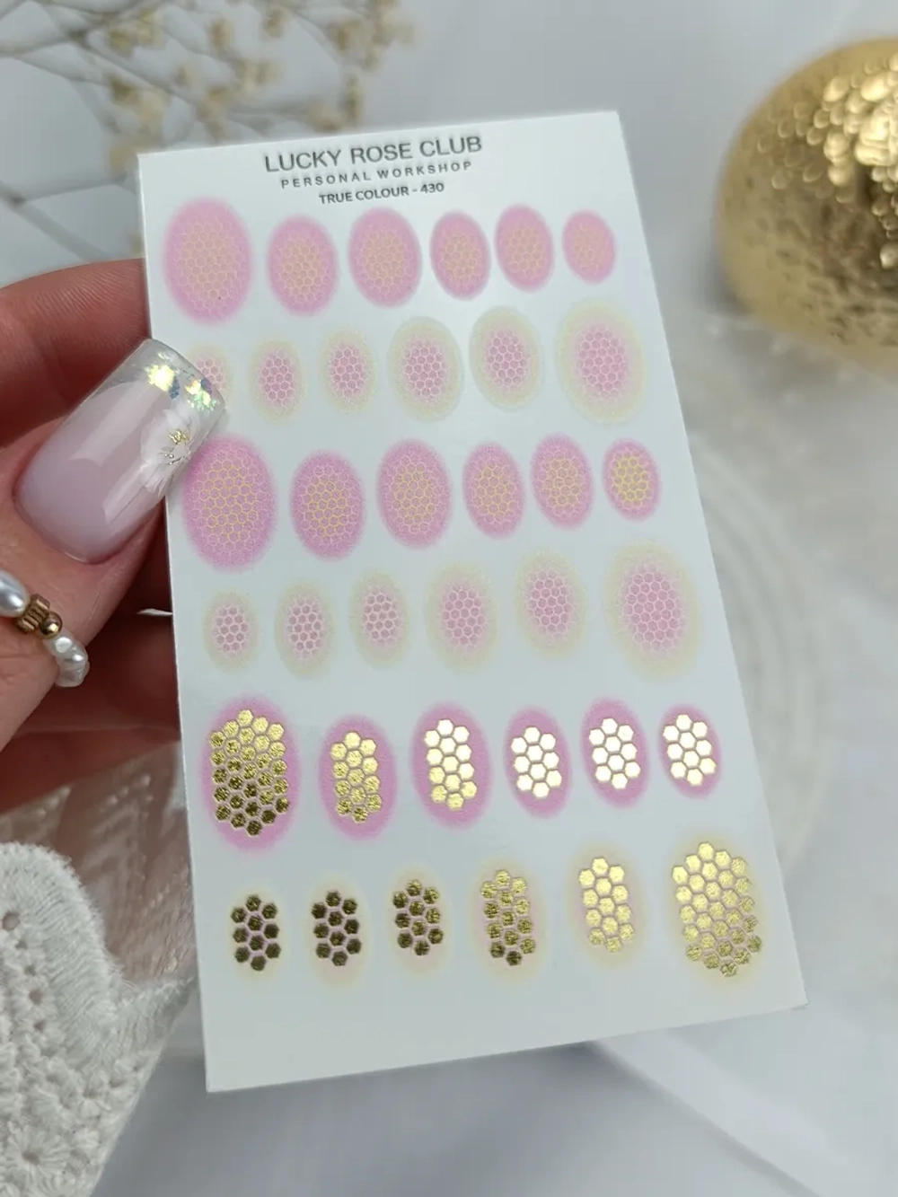 Lucky Rose Слайдеры наклейки для длинных ногтей 430