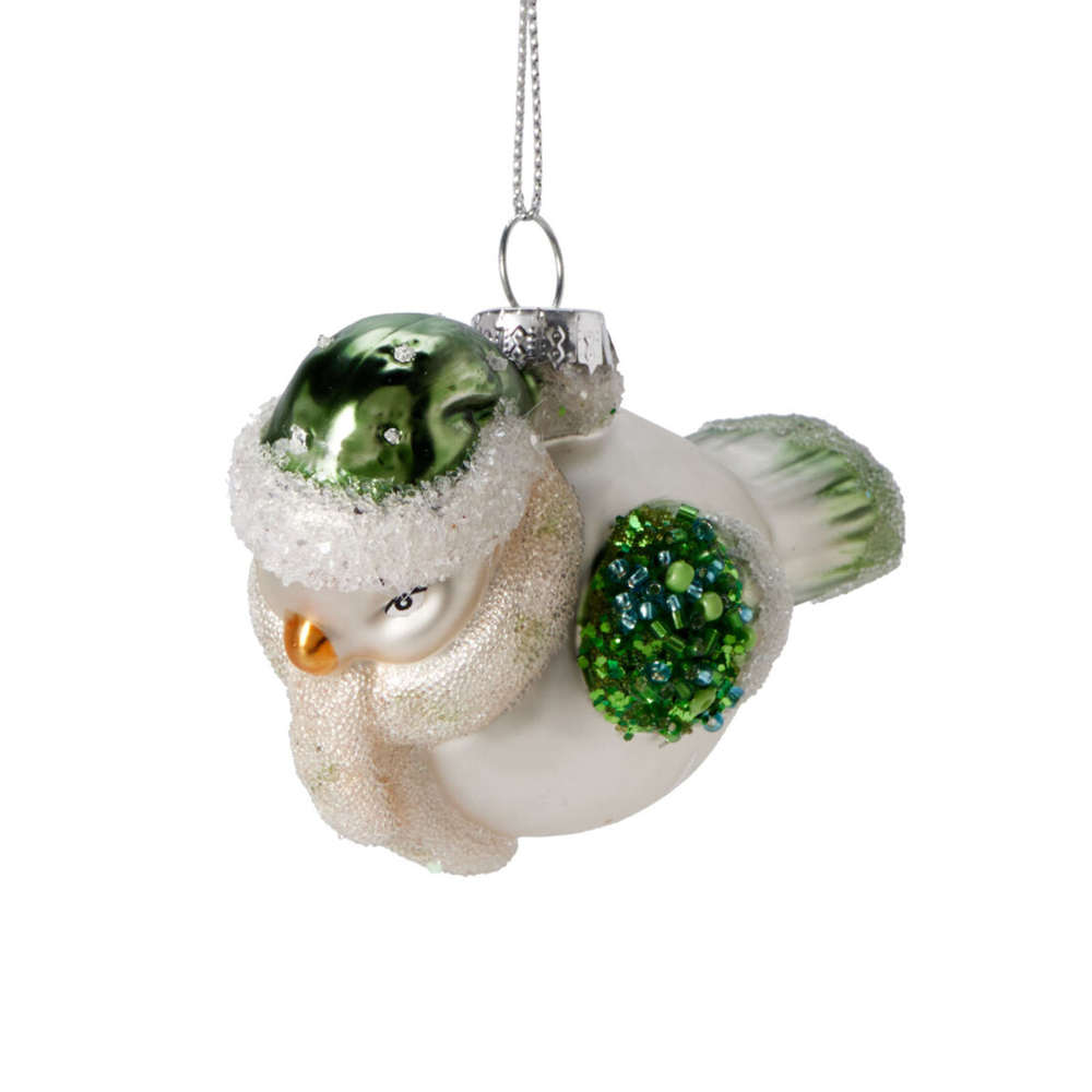 Елочное украшение птичка стекло 10*5*6 см в ассортименте