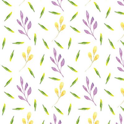 Орнамент из фиолетовых и желтых листьев