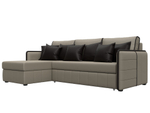 Диван угловой Лига-078 угол универсальный ЭКОКОЖА GRIFON 04 бежевый/GRIFON 12 коричневый