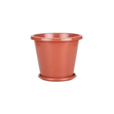 Горшок цветочный Эконом 3л (с поддоном) коричневый