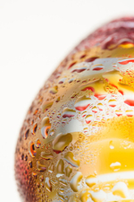 Анальная стеклянная втулка (Цвет: прозрачный с бордовым и желтым)