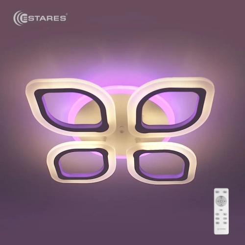 Управляемая светодиодная люстра AZALIA RGB 40W+10W 4R-RC-480x80-RC-WHITE/WHITE-220-IP20