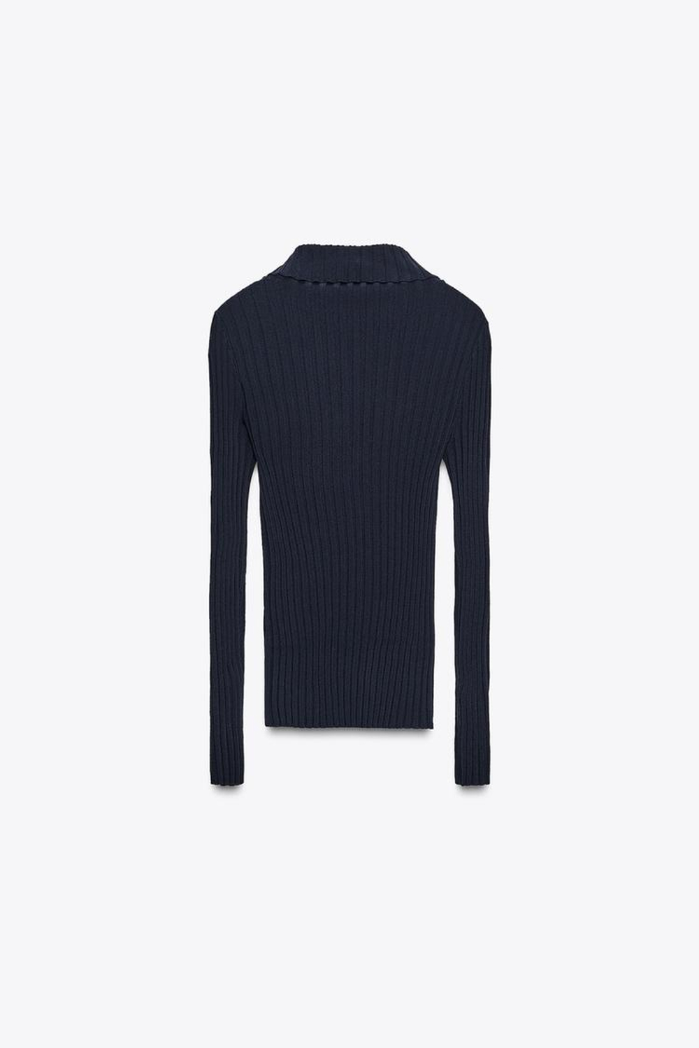 ZARA ДЖЕМПЕР С ВОРОТНИКОМ ПОЛО В РУБЧИК, МОРСКОЙ СИНИЙ