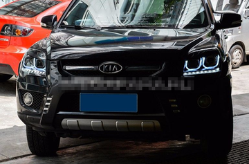 Передние фары Киа Спортейдж 2 2007-2010 V1 type [Комплект Л+П; ходовые огни; биксеноновая линза]