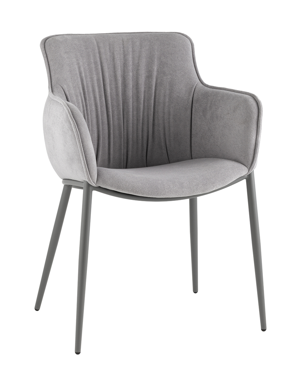 Стул Твигги шенилл серый каркас серый