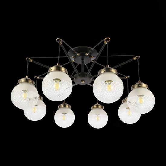 SLE110302-08 Светильник потолочный Черный, Бронза/Прозрачный, Белый E27 8*60W STRICCE