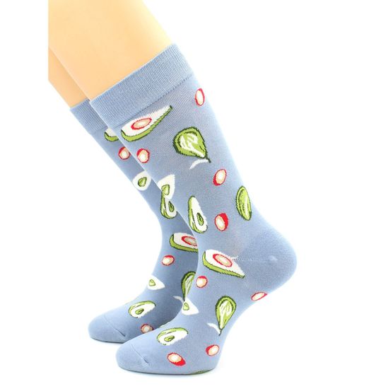 Носки с принтом "Авокадо" серые Hobby Line