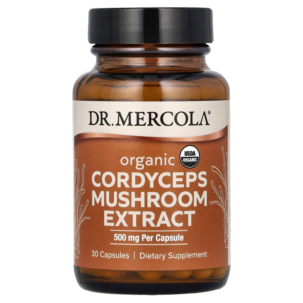 Dr. Mercola, органический экстракт грибов кордицепс, 30 капсул