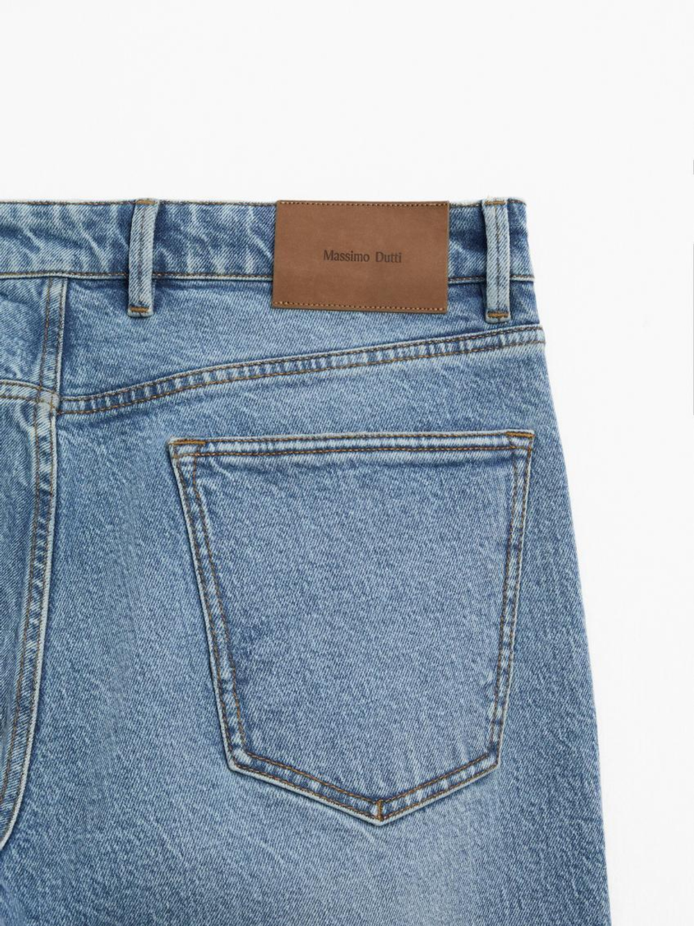 Massimo Dutti Зауженные джинсы из смесового хлопка со средней посадкой, индиго