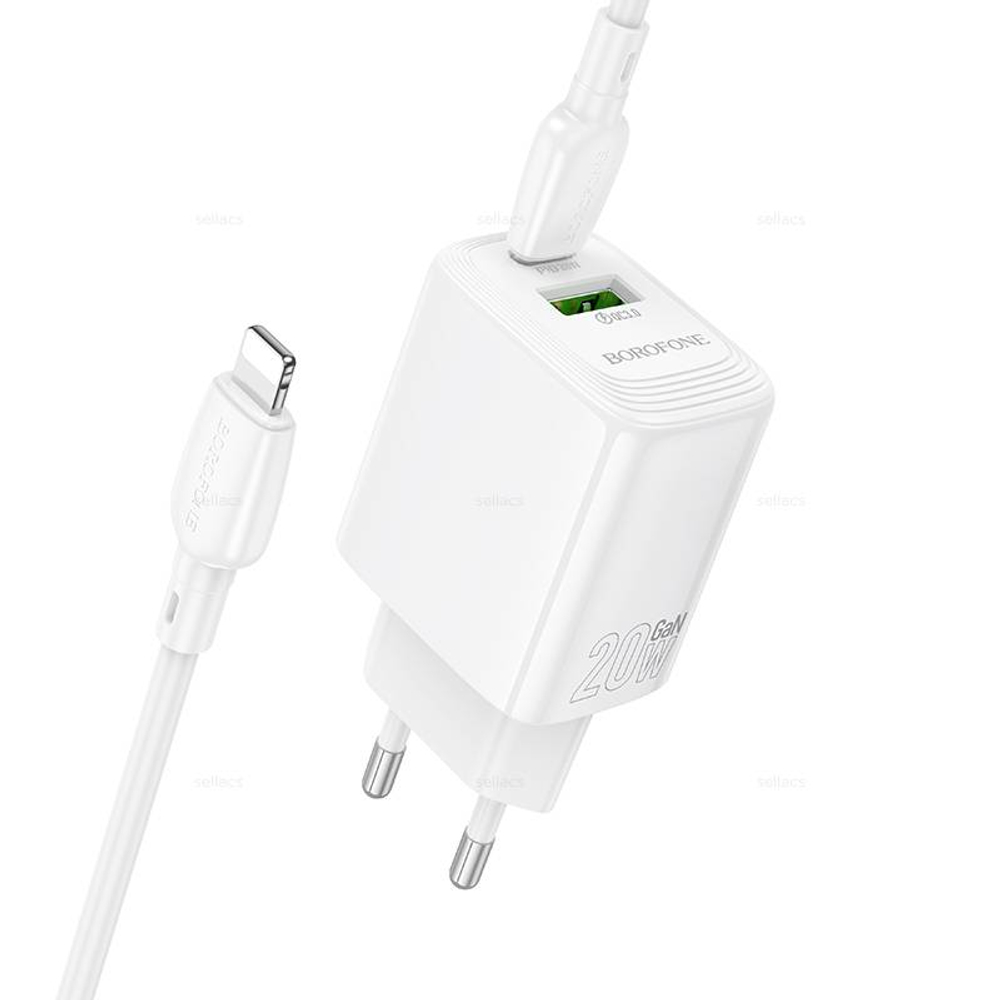 BN27 Fuente PD20W+QC3.0 зарядное устройство набор (Type-C на Lightning) (white)