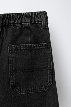 ZARA ДЖИНСЫ BAGGY С КАРМАНАМИ, ЧЕРНЫЙ