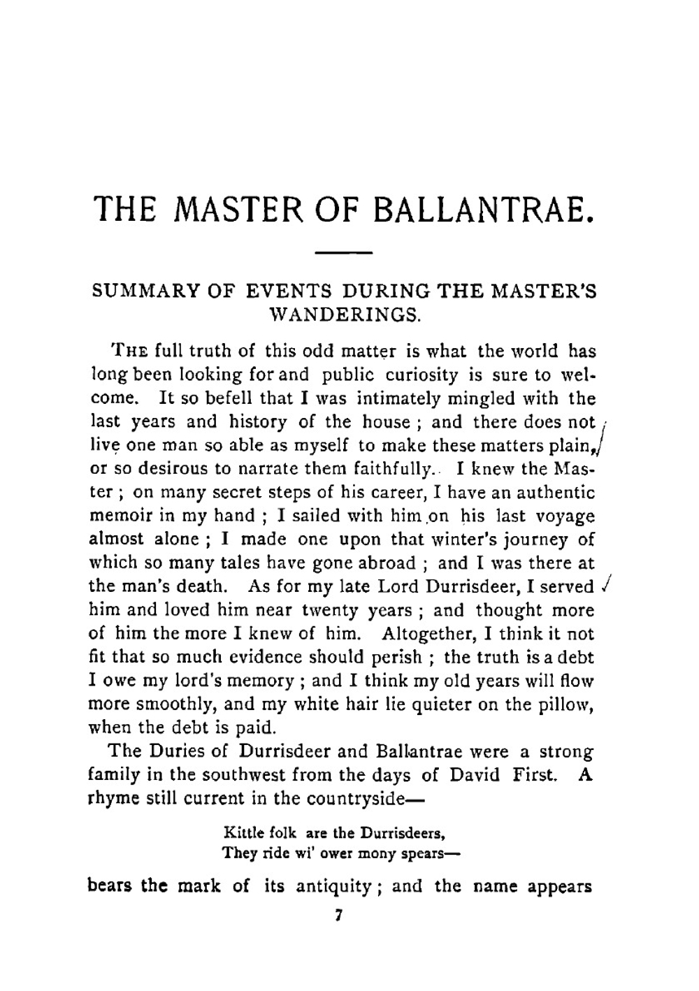 The master of Ballantrae. A winter's tale | Stevenson Robert Louis