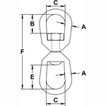 Вертлюг такелажный петля-петля 3/8" (1020кг)