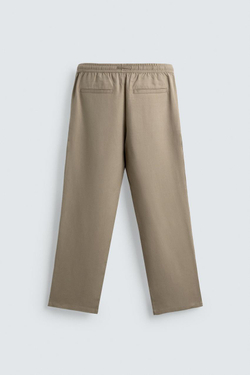 ZARA БРЮКИ REGULAR FIT ИЗ 100% ЛИОЦЕЛЛА, РЫЖЕВАТО-КОРИЧНЕВЫЙ