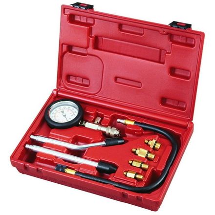 Цена на МАСТАК (120-10008C) Компрессометр бензиновый, 0-20 атм, кейс, 8 предметов