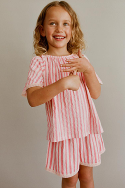 ZARA БЛУЗА С КРУЖЕВОМ, РОЗОВЫЙ