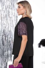 Блуза "Богема" (блэк/лилас) Б8026 LT Collection