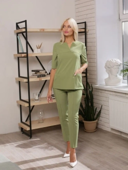 Брюки медицинские оливковые стрейч