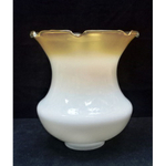 Плафон стеклянный "Катюша" опал с бежевым краем