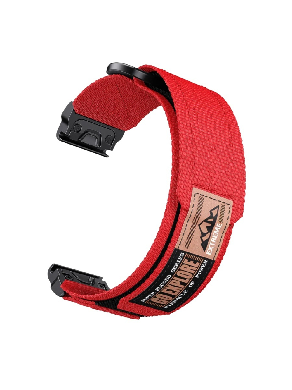 Нейлоновый ремешок 22 мм для Garmin (циферблат 47 мм) QuickFit на липучке (Красный)