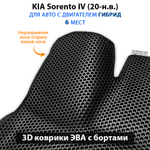 Автомобильные коврики ЭВА с бортами для KIA Sorento IV (20-н.в.) на 3 ряда