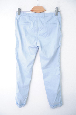 Брюки голубые с подворотами 44 размер