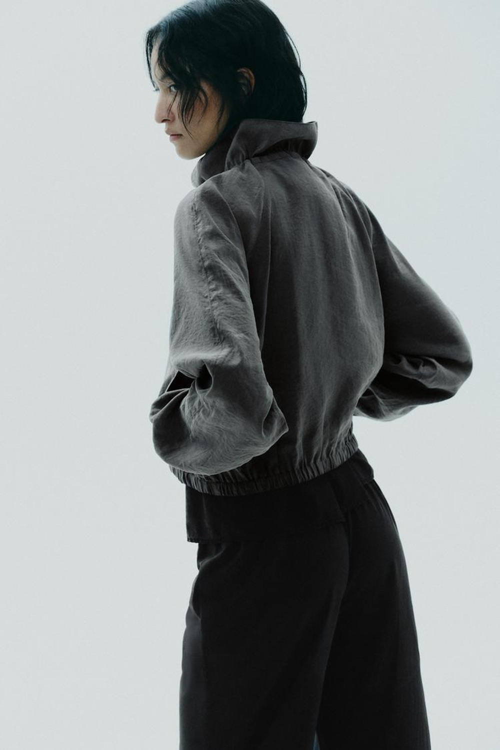 ZARA КУРТКА, СИНИЙ С МЕЛАНЖЕВЫМ ЭФФЕКТОМ