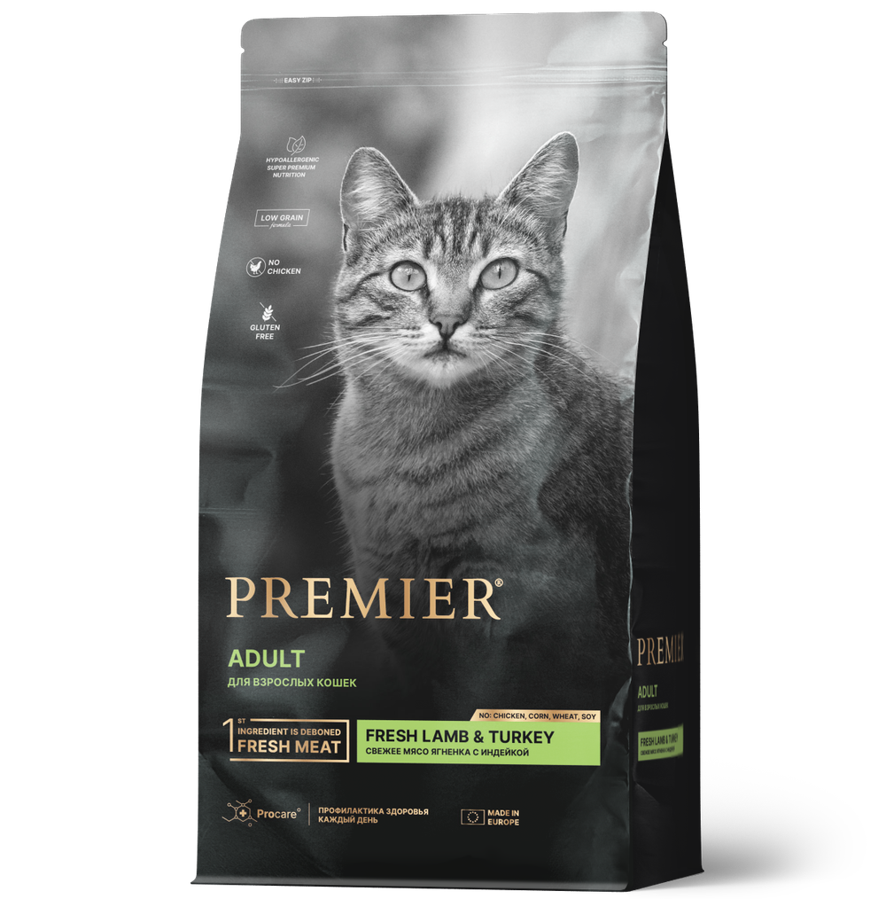 Premier cat lamb & turkey adult ягненка с индейкой для кошек