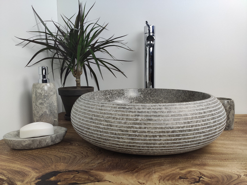 Раковина из мрамора Donut Grey Allur Small DM-60184 40*40*12