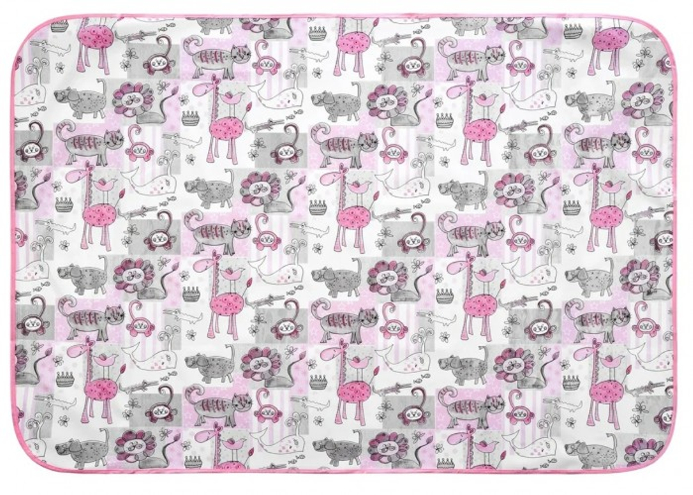 ROXY-KIDS Клеёнка-наматрасник подкладная с резинками-держателями ZOO от ROXY-KIDS 70х100 см, цвет белый