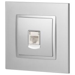 Розетка ЭРА Elegance 14-3107-03 информационная RJ45 IP20 алюминий | Elegance Алюминий