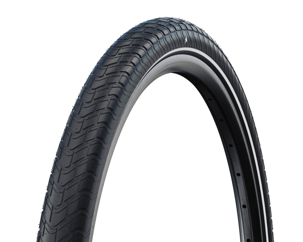 Покрышка 18x2.00 (50-355) 05-11159653 HS632 MOTION BIG APPLE RaceGuard ADDIX Green черная со светоотр полосой SCHWALBE