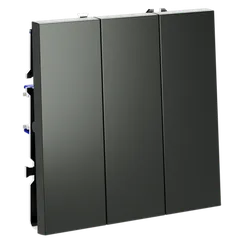 Выключатель встраиваемый VOLTUM S70 трехклавишный 10А, (титан) vls030106