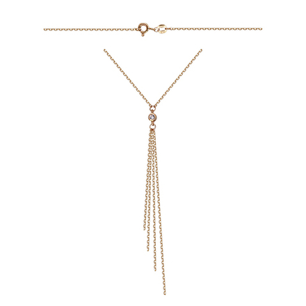 Колье-подвеска с фианитом из красного золота 585 пробы JA-L-1Л111249