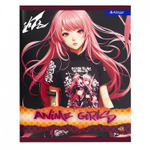 Тетрадь 48л., А5, клетка, Alingar "Anime girls", скрепка, мелованный картон (стандарт), выб УФ лак, блок офсет, 4 дизайна в пленке т/у