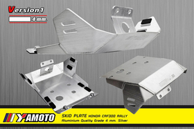 Skid Plate for Honda CRF300Rally (2021-UP). Aluminium, 4mm. Silver