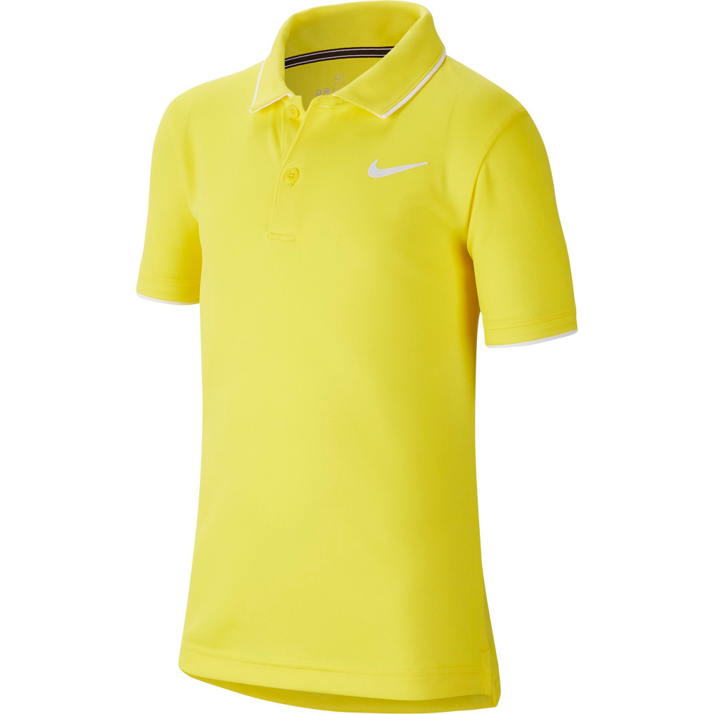 Футболка для мальчика теннисная Nike Court B Dry Polo Team - opti yellow/white/white