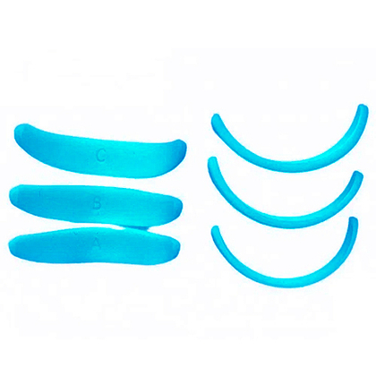 Валики Кати Виноградовой - набор для нижних ресниц (размеры a, b, c) небесно голубые