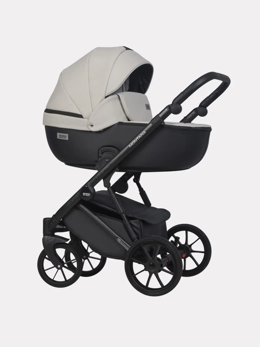 Коляска 2 в 1 Riko Basic Montana Ecco цвет 31 Light Silver-Black (св.серый-черный)