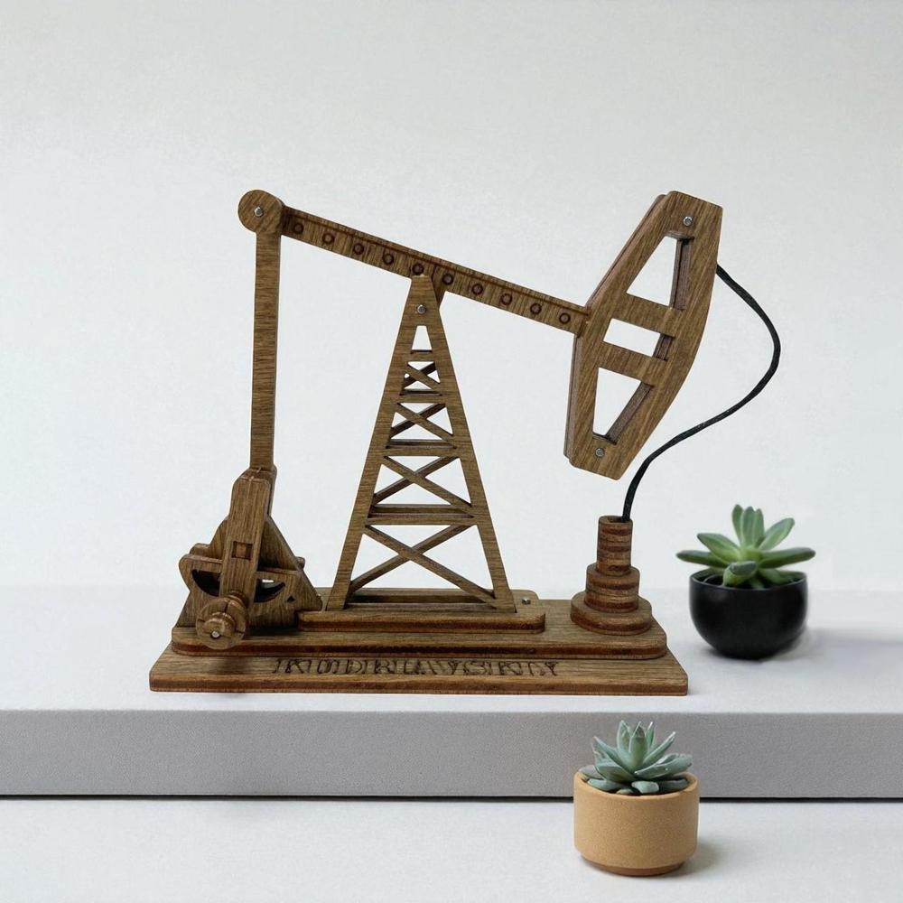 Деревянный механический конструктор декоративная Нефтяная качалка (KUDRIAVSKIY)