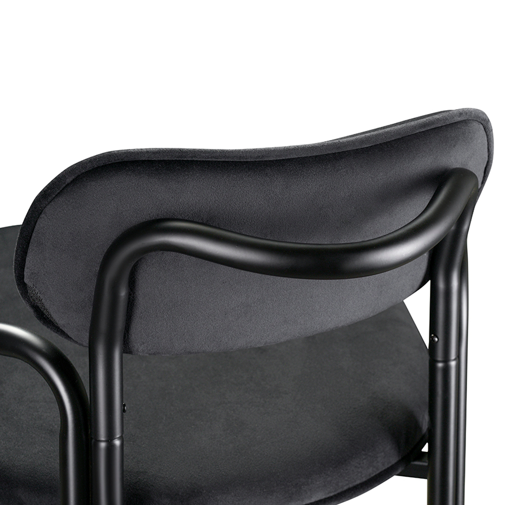 Стул барный LATITUDE Ror, Round, велюр, черный/черный