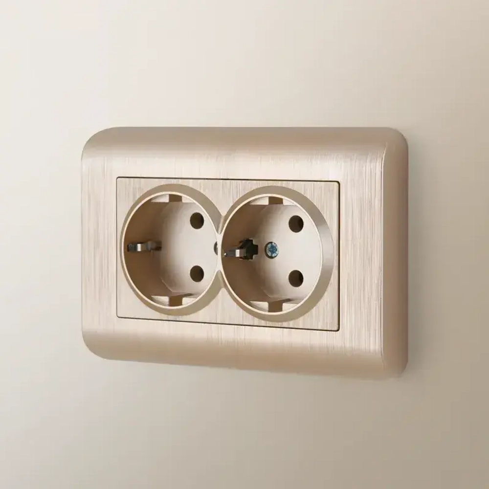 Рамка для двойной розетки Stream (шампань) W0082111