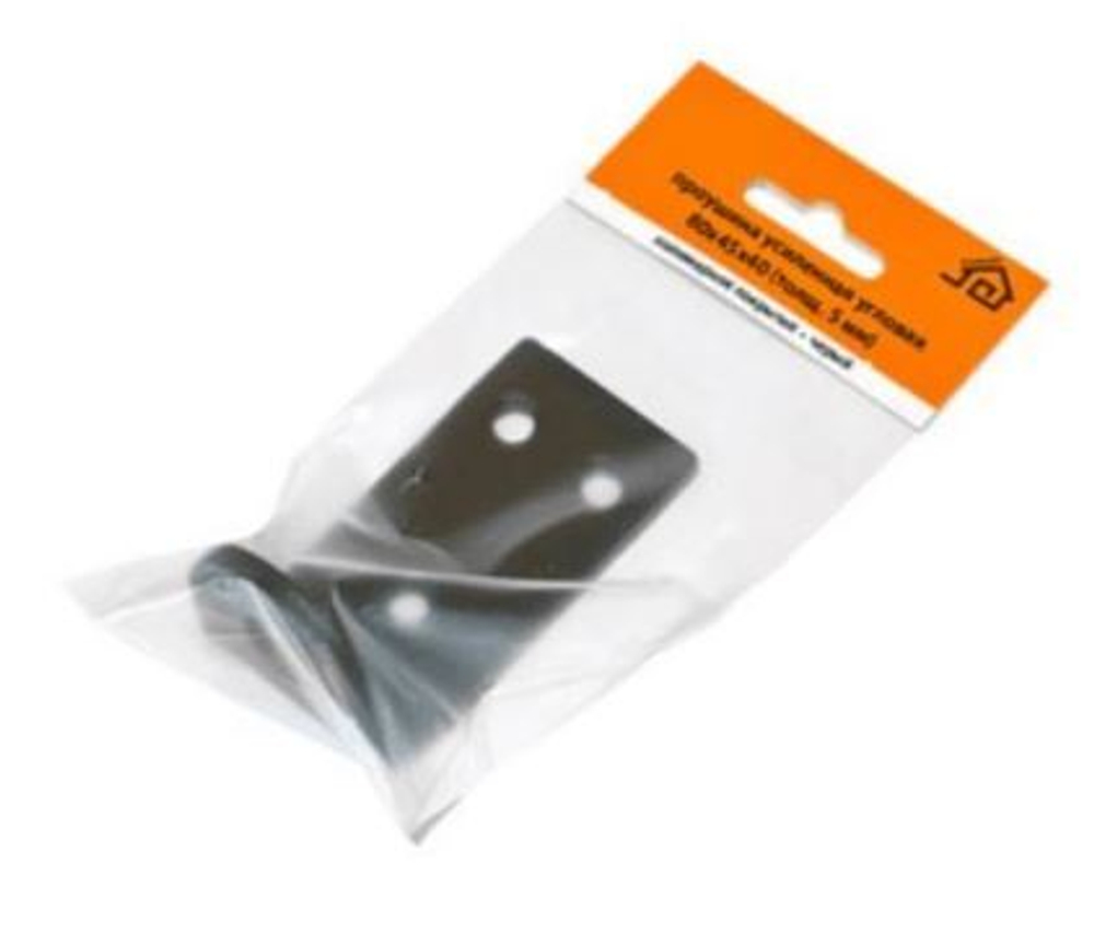 Проушина угловая 80*45*40 усиленная черная (толщ.5мм) Домарт / 9930