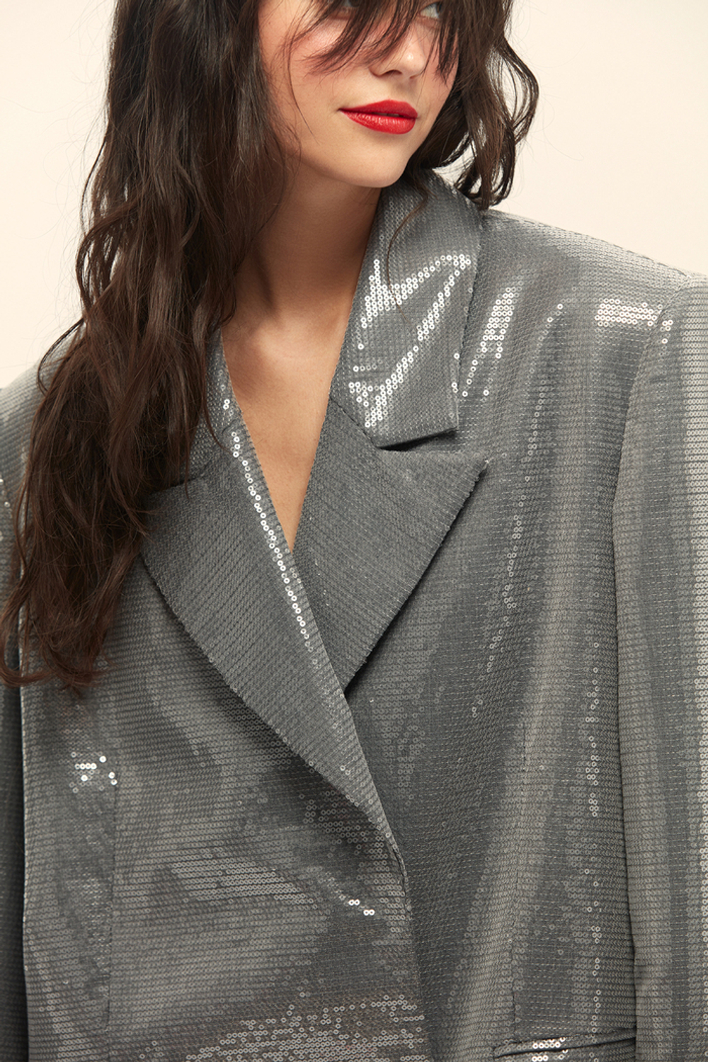 Жакет из пайеток ((Звезда вечеринки)), серый